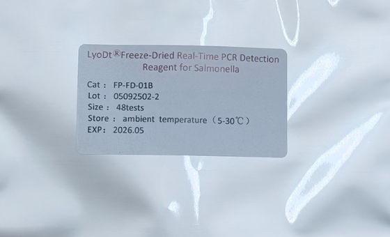 Kit de Teste Rápido para Segurança Alimentar Baseado em Tecnologia PCR em Tempo Real Liofilizada para Detecção de Salmonella em Monitoramento da Segurança Alimentar